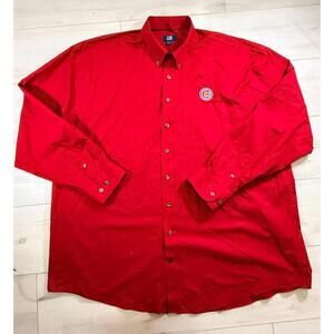 Cutter & Buck Chicago Cubs Cardinal Red Long Sleeve Button Down Shirt Size 3XT